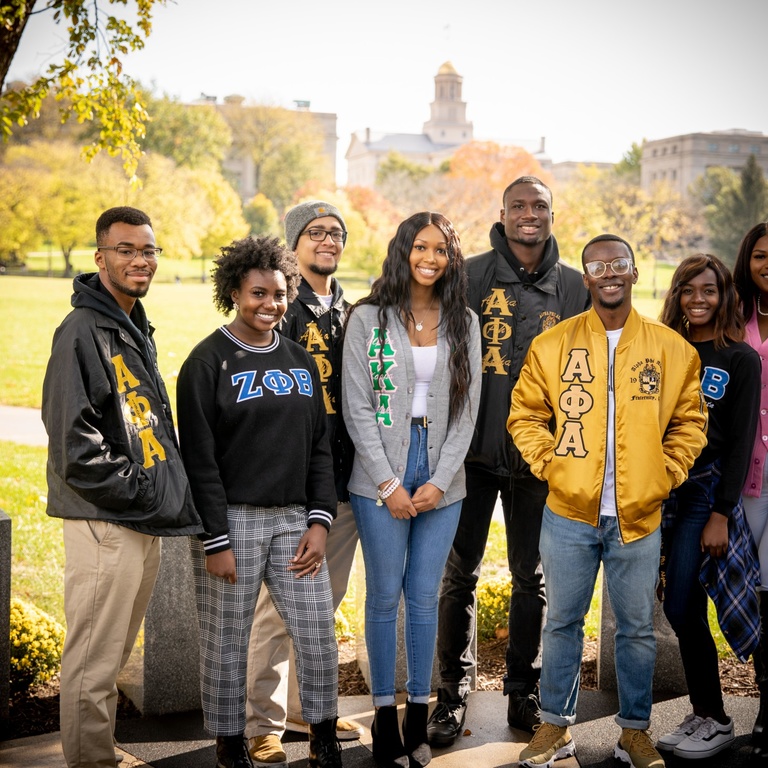 group of students standing outside
